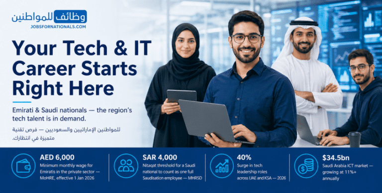 Tech and IT jobs for Emirati and Saudi nationals in UAE and Saudi Arabia